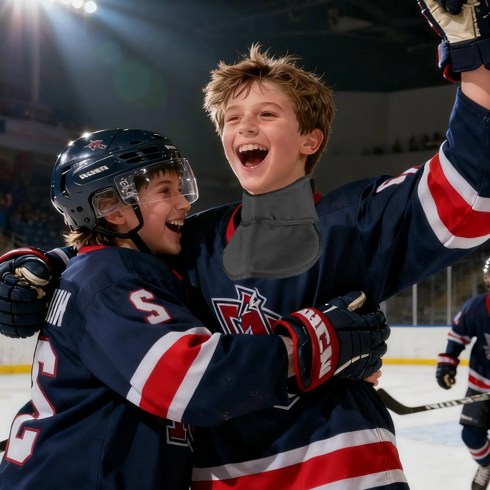 Protetor de pescoço para hóquei juvenil, absorvente de choque, esportes de inverno, equipamento de proteção, protetor de pescoço para hóquei, para jovens, adolescentes e adultos