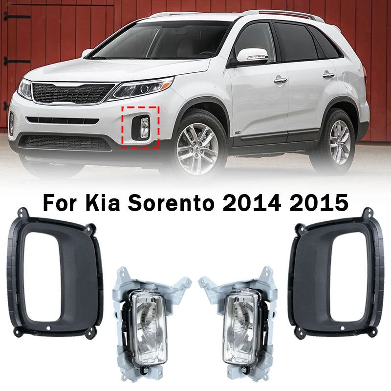 

92201-1U700 86523-1U510 Car Front Bumper Fog Light Lamp Cover Frame Lid Cap For Kia Sorento 2014 2015 Foglight Foglamp