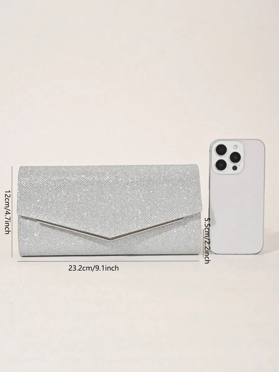 

Shiny Envelope Clutch Bag For Women Evening Party Wedding Bridal