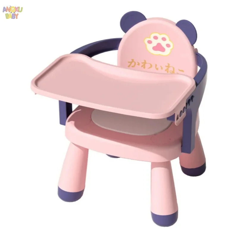 4-in-1 Baby Chair Adjustable Height Portable Baby Dining Chair with Backrest Anti-Slip Toddler Feeding Seat for Home & Travel