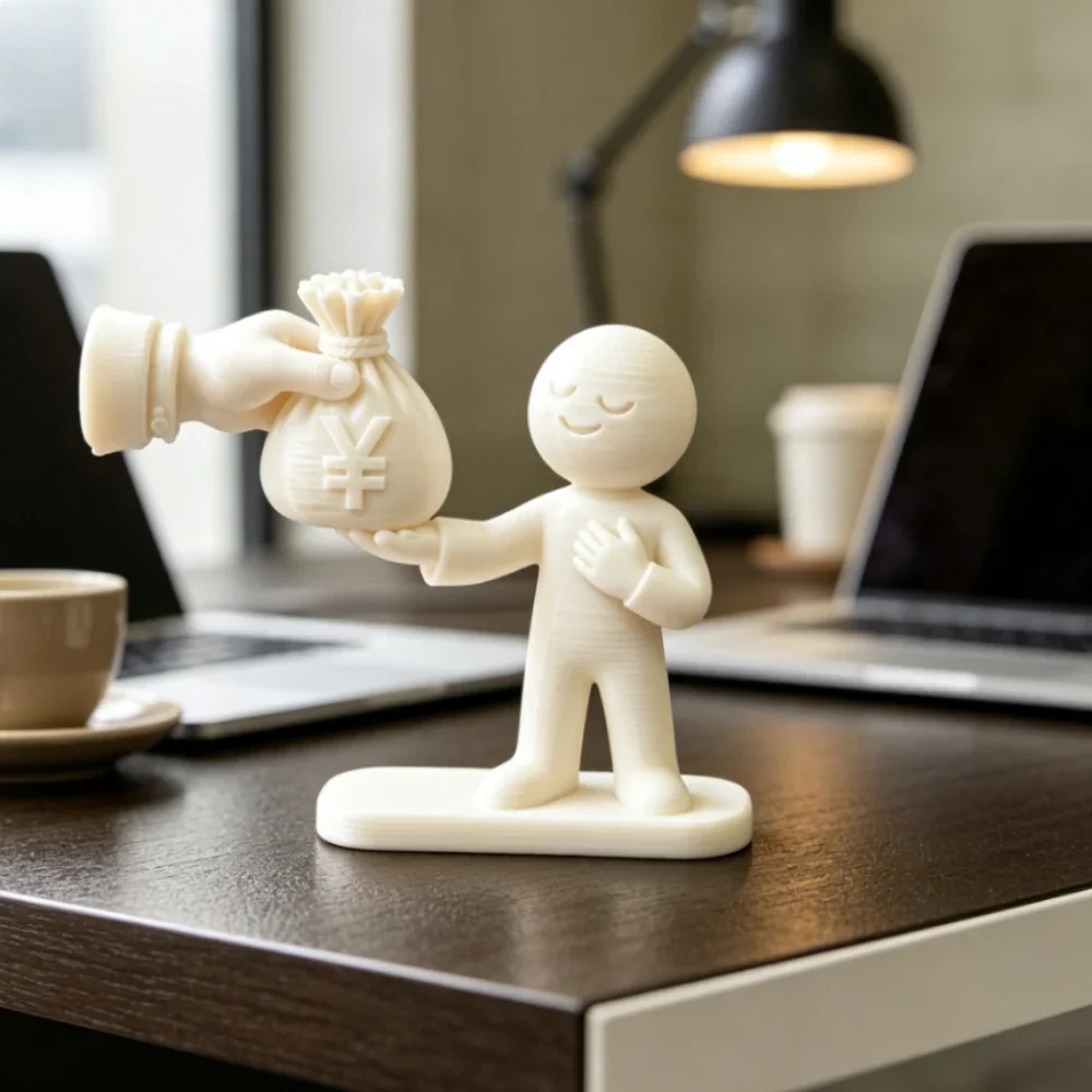Funny Money Bag Hand Delivering Figurine 3D Printed Statue Minimalist  Receive Fortune Ornament Office Home Creative Desk Decor
