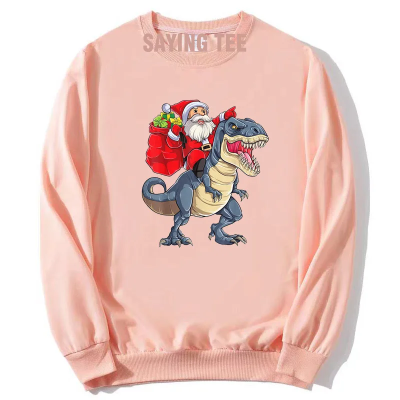 Dinosaurier t Rex Weihnachten Santa Jungen Männer Weihnachten Squad Pullower Sweatshirt niedlichen Langarm T-Shirt Top Papa Ehemann Baumwolle Pullover – Detail 7