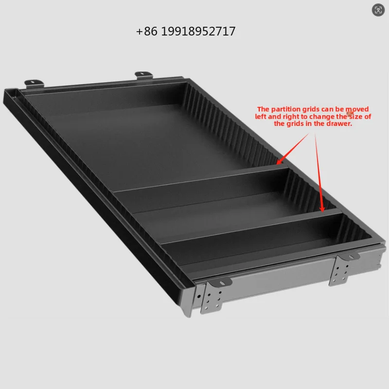 Adjustable Under-Desk Pull-Out Drawer Storage Box Plastic Concealed Organizer for Office Desk Stationery JJ179
