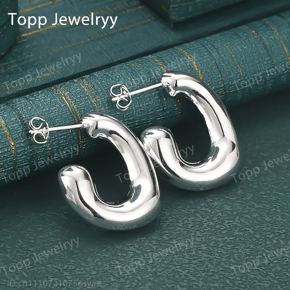 

Charm 925 Sterling Silver Glossy Water Drop Earrings Fashion Women Wedding Gift Jewelry Accessories