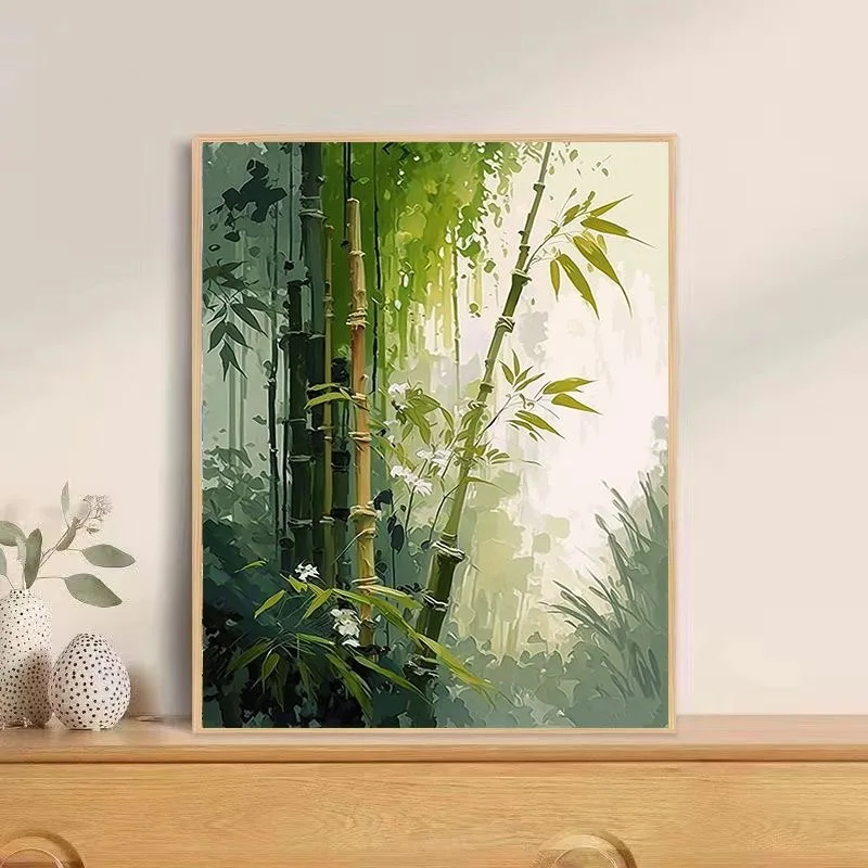 

E-0010 Large Size Handmade Oil Painting - Countryside Village River Landscape - Home Decor Gift