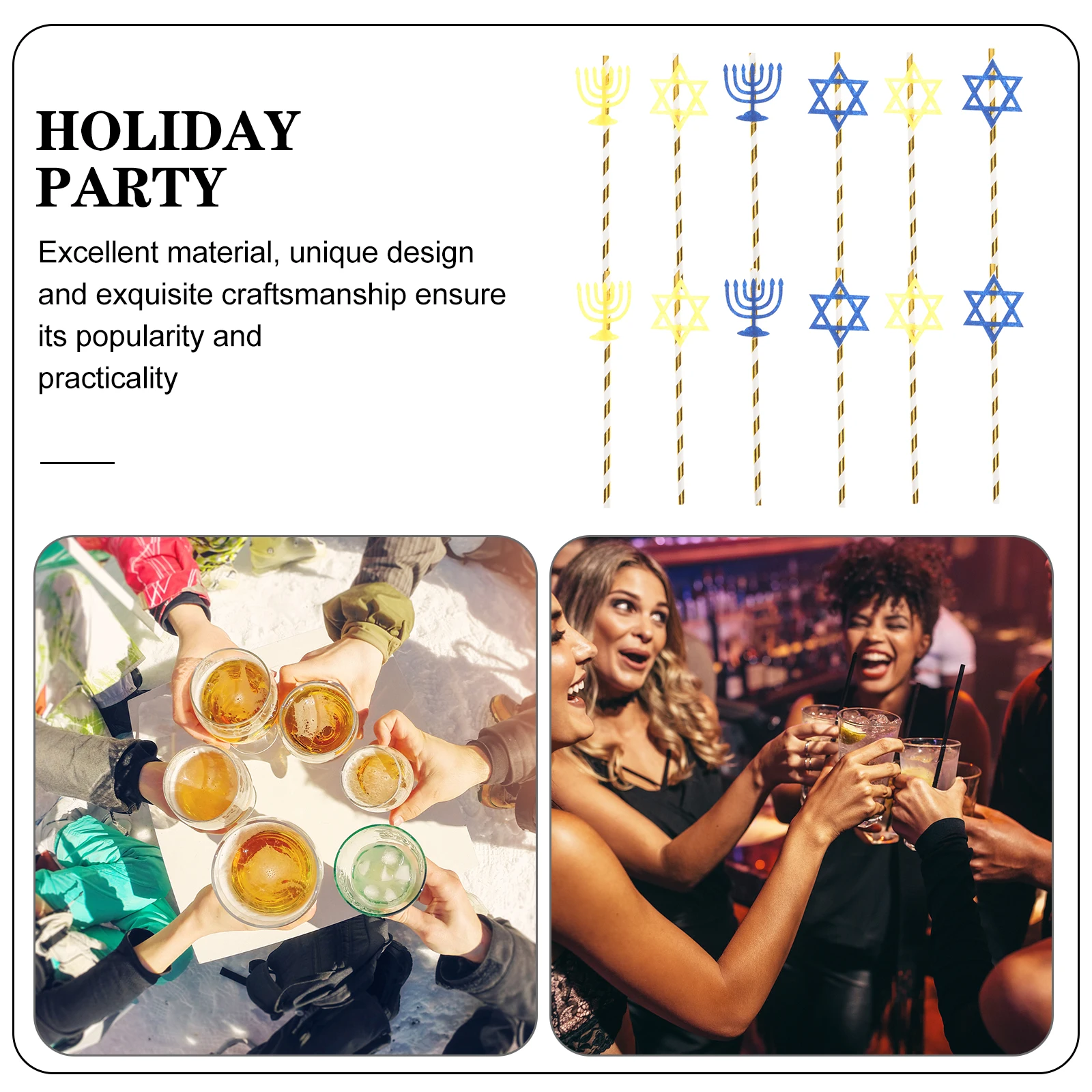 

20Pcs Hanukkah Party Paper Drinking Straws Mixed Color Disposable Beverage Straws Party Favors Drinking Straw Beverage Straw