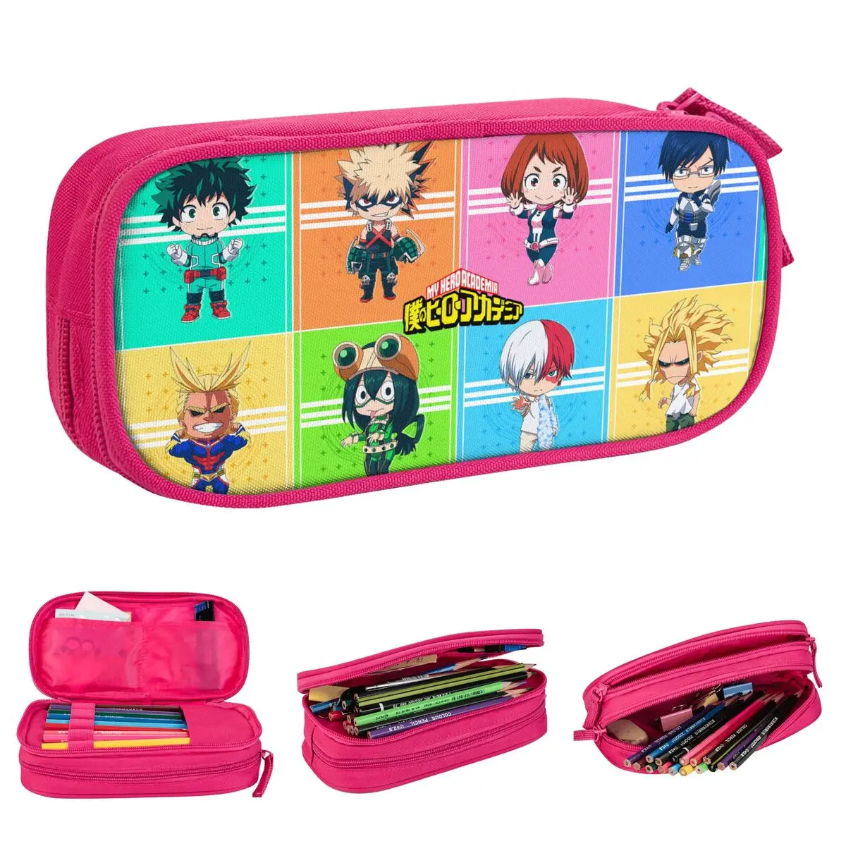 Izuku Katsuki Ochaco Tenya Yagi Asui Shoto Pencil Cases Fun Boku No My Hero Academia Anime Pen Bag Girls Boys Office Pencilcases