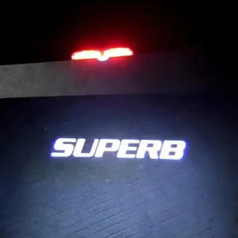 HD Car Door Projector Welcome Shadow Lights For Skoda Superb B6 B8 3V 3T 2006-2024 Courtesy Door Light LED Atmosphere Lamp