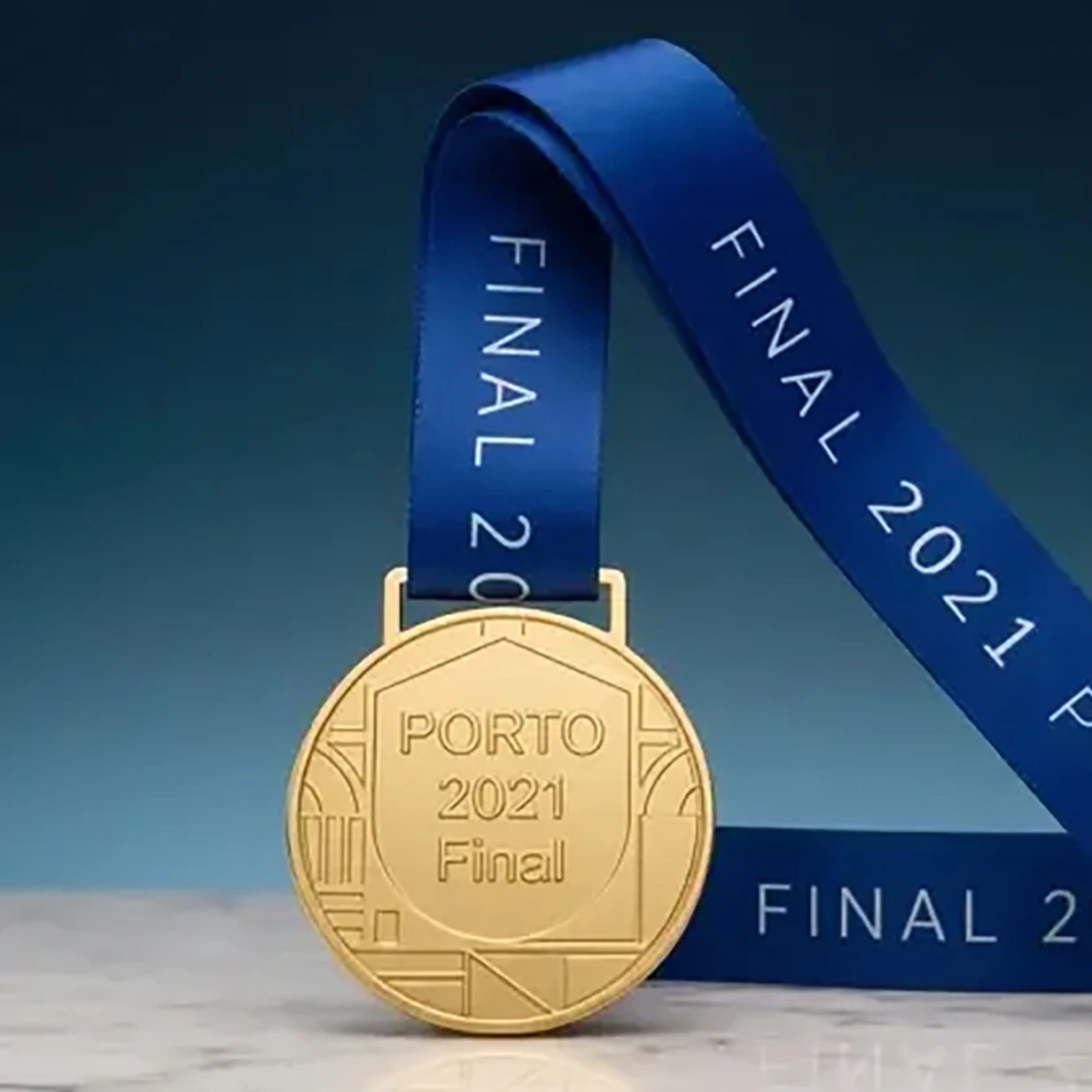 PORTO 2021 Style Football Award Medal with Ribbon for Fans Collection