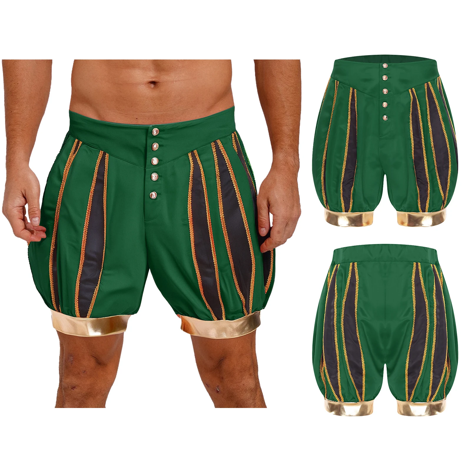 

Men Circus Ringmaster Performance Lantern Shorts Pants Clown Indian Arabic Traditional Prince Halloween Party Cosplay Costumes