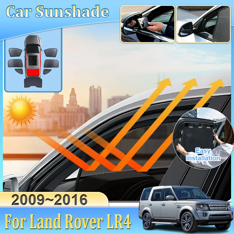

Car Mesh Sunshade For Land Rover LR4 Discovery 4 L319 2009-2016 Blackout Mesh Anti-UV Windshield Frame Curtain Auto Accessories