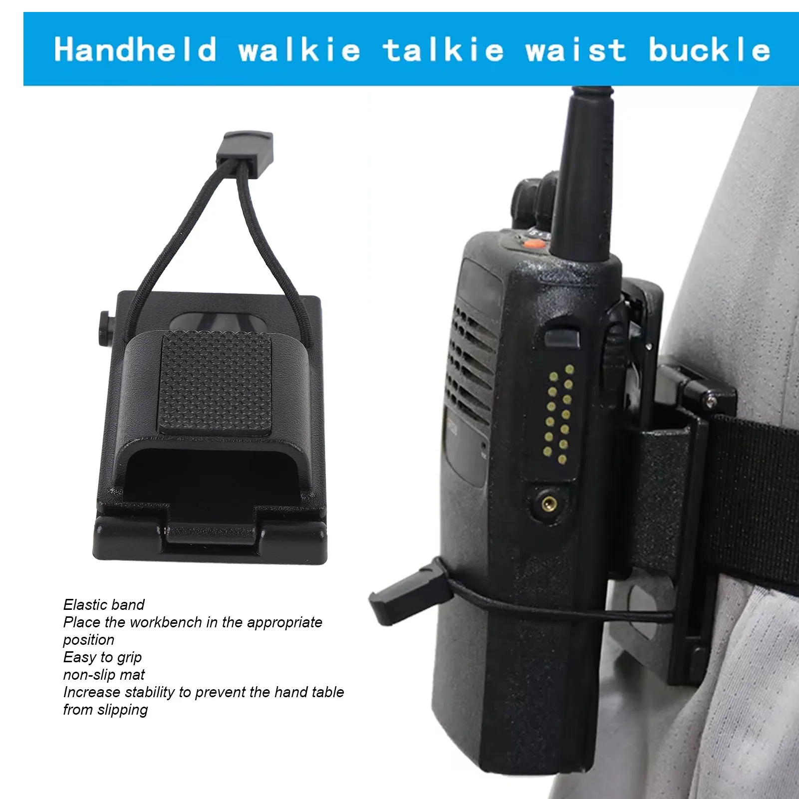 

Radio Carry Holster Compact Secure Radio Belt Holster Anti Slip ABS for Law Enforcement Duty Belt