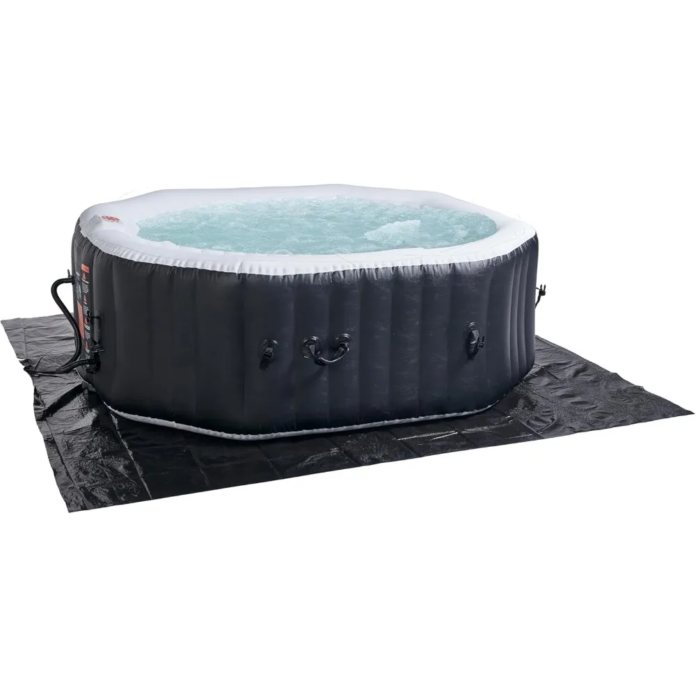 73X73X25 Inch Portable Hot Tub with 130 Bubble Jets, 4-5 Person Inflatable Octagon Outdoor Heated Hot Tub Spa