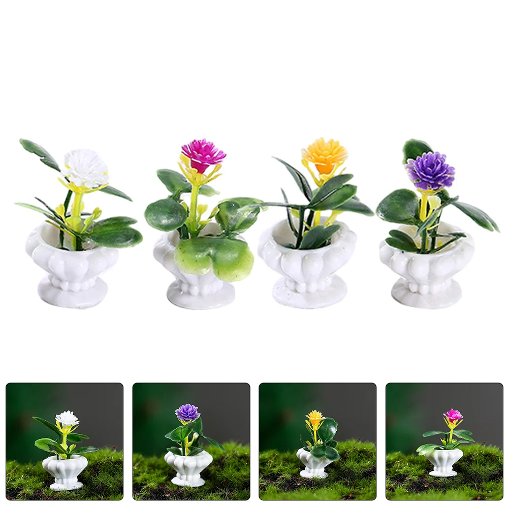 

8 Pcs Artificial Potted Plant House Decor DIY Bonsai Model Miniature Adorn The Garden Tiny Landscape