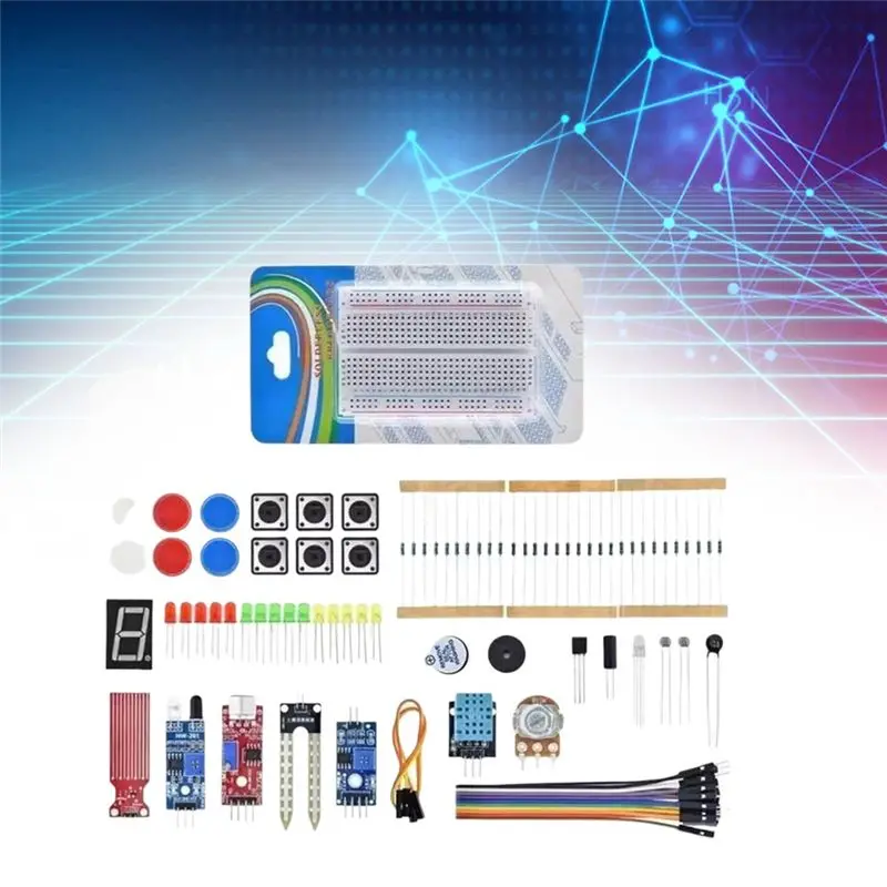 [A92Z!NEW】 DIY Project Starter Kit For Arduino UNO R3 400 Tie-Point Breadboard Electronic Component Set