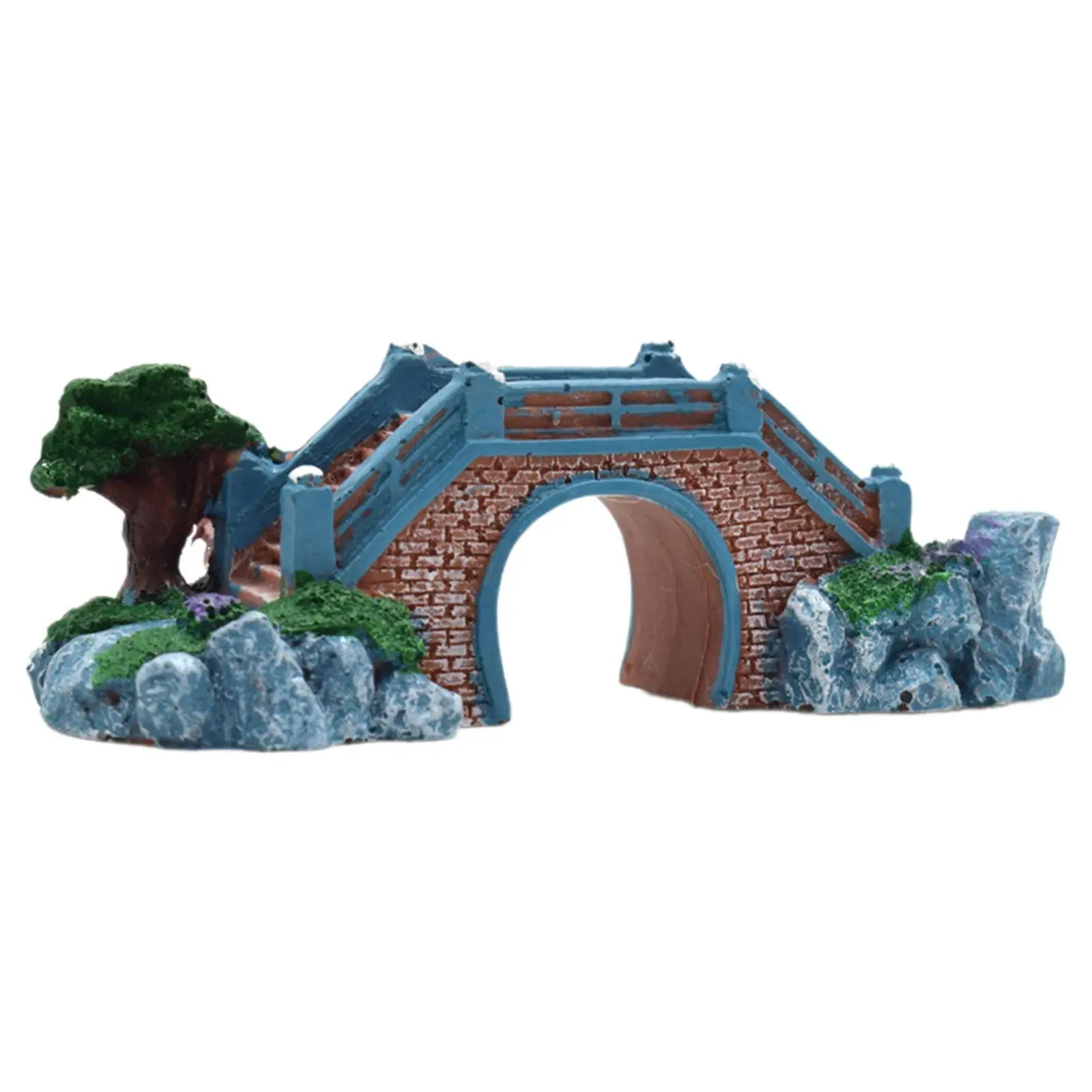 خزان الأسماك جسر مشهد الراتنج الحرف تمثال محاكاة جسر حوض السمك الحلي لحديقة ساحة شرفة الحديقة المشهد الصغير