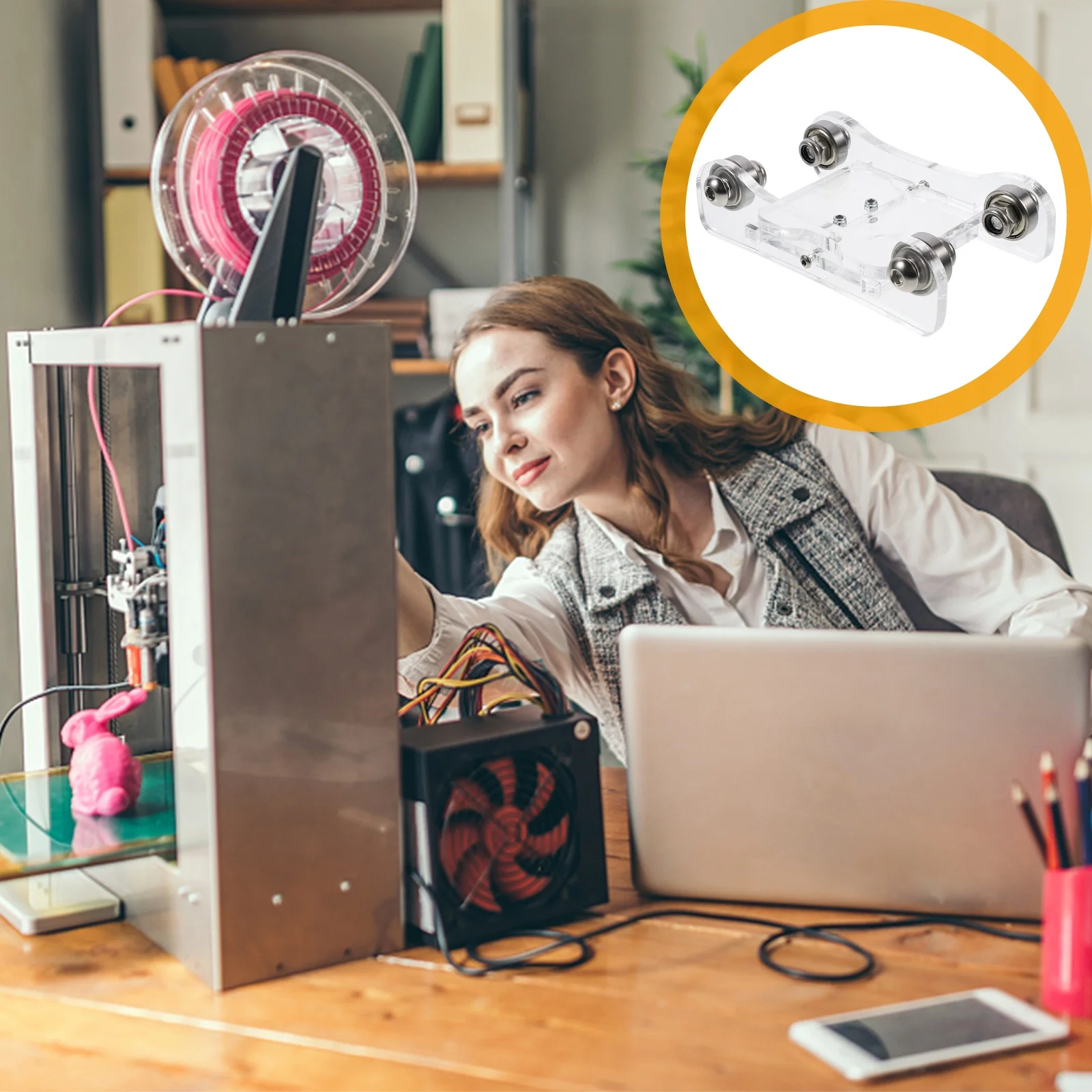 

1Pcs Transparent Adjustable Acrylic Filament Spool Holder 3D Printer Material Shelf Printing Wire Rack Acrylic Support Rack