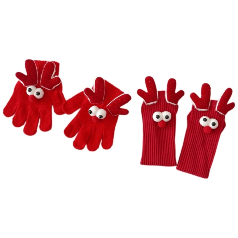 Weihnachts-Thema-Rentier-Handschuhe, flexible Screen-Touch-Handwear-Strickhandschuhe