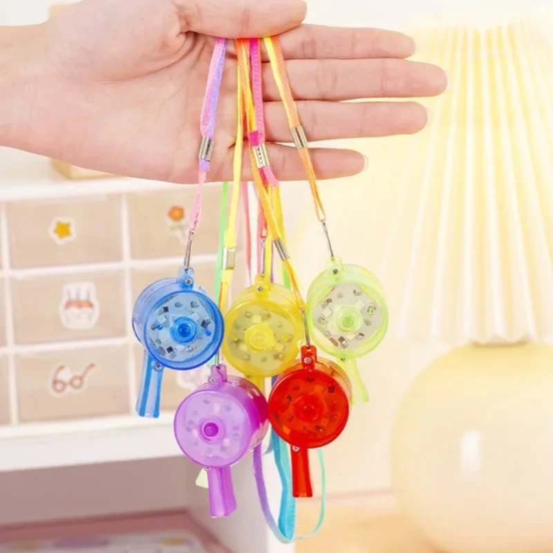 10-80 قطعة LED توهج صافرة مع الحبل توهج في الظلام حفلة تفضل متعة متوهجة لعبة صفارات للأطفال البالغين الطرف الديكور #5