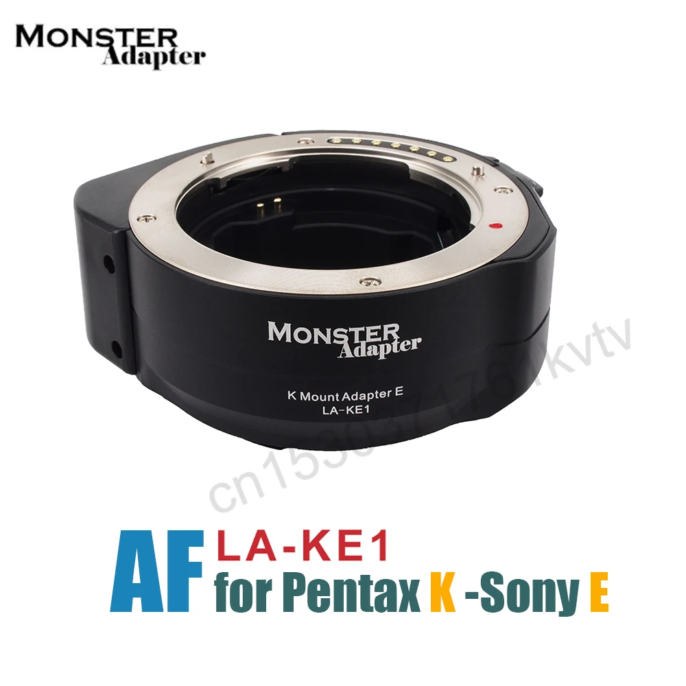 Monster Adapter LA-KE1 Auto Focus Lens Adapter Ring for Pentax K Mount Lens to Sony E Mount Cameras A7II A7III A9 A6300 a6000