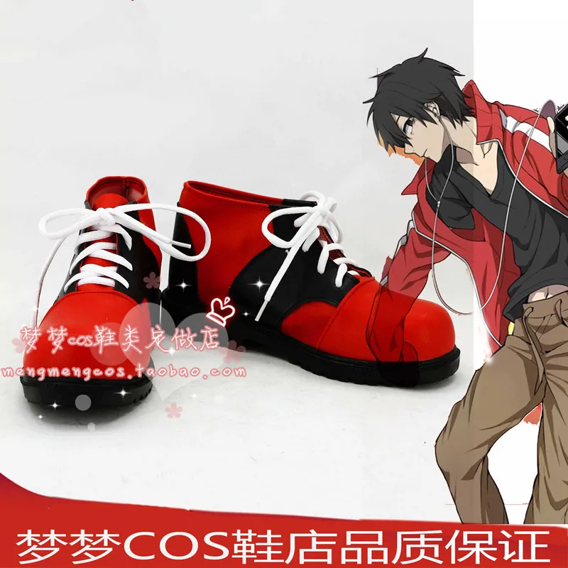 

Kagerou Project Kisaragi Shintaro Cosplay Costume Shoes Red Handmade Shoes Carnival Halloween Shoes