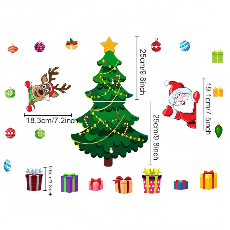 Christmas Refrigerator Magnets, DIY Fridge Santa Reindeer Snowman for Fridge Garage Kitchen Metal Door Christmas Decoration