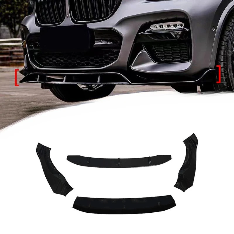 

For BMW X3 X4 G01 G02 2017-2021 4-Piece Front Lip Spoiler M Performance Style Direct Fit Exterior Styling Body Kit Upgrade Parts