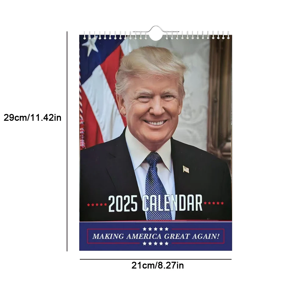 Calendário de parede engraçado Trump 2025 MAGA Calendar 12 meses fazendo América ótimo novamente Calendário de parede mensal pendurado