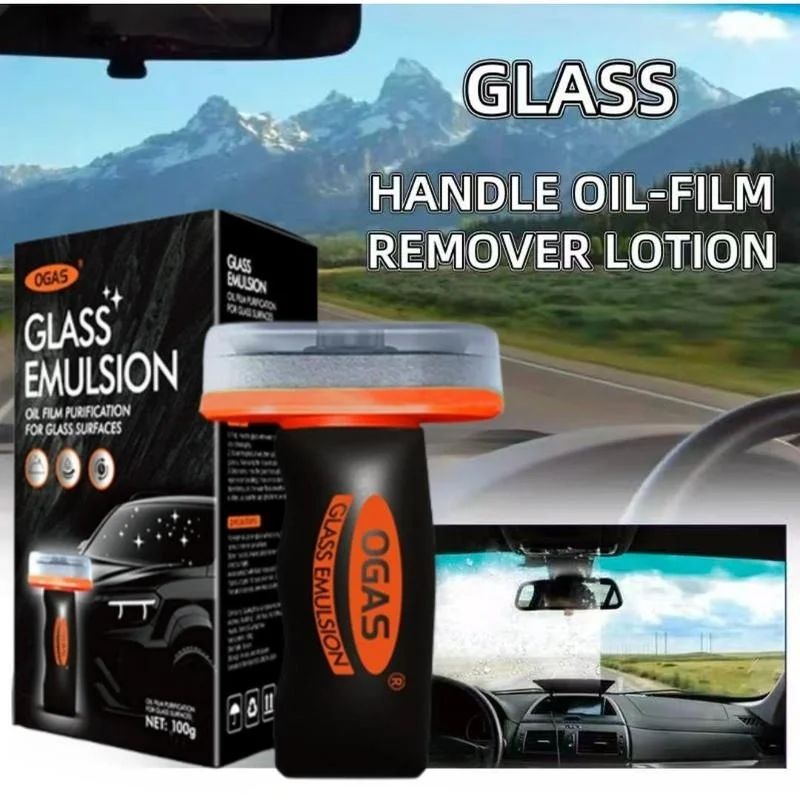 Car Glass Oil Film Remover Automotive Glass Sponge Cleaning Brush Front Inner Windshield Glass Oil Film Cleaner For Car Cleaning