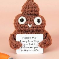 Funny Positive Poop Hug Pocket Hug Mini Handmade Plush Wool Knitted Doll Cute Desktop Decoration Birthday Holiday GiftDecoration