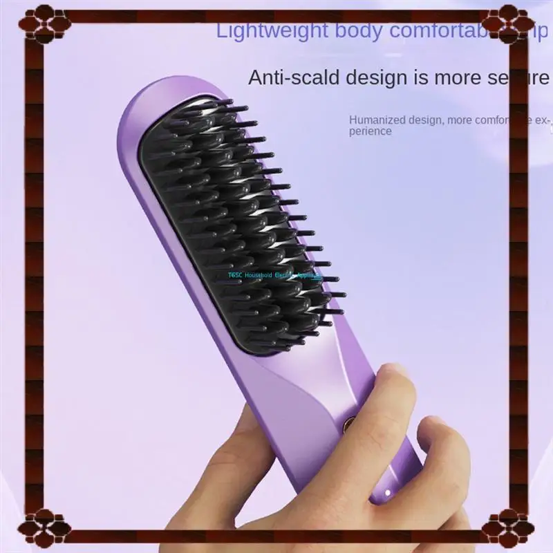 Peine caliente recargable con entrega en 24 horas, cepillo de pelo inalámbrico, alisador, peines de prensado en caliente, peine eléctrico antiquemaduras, calentamiento rápido