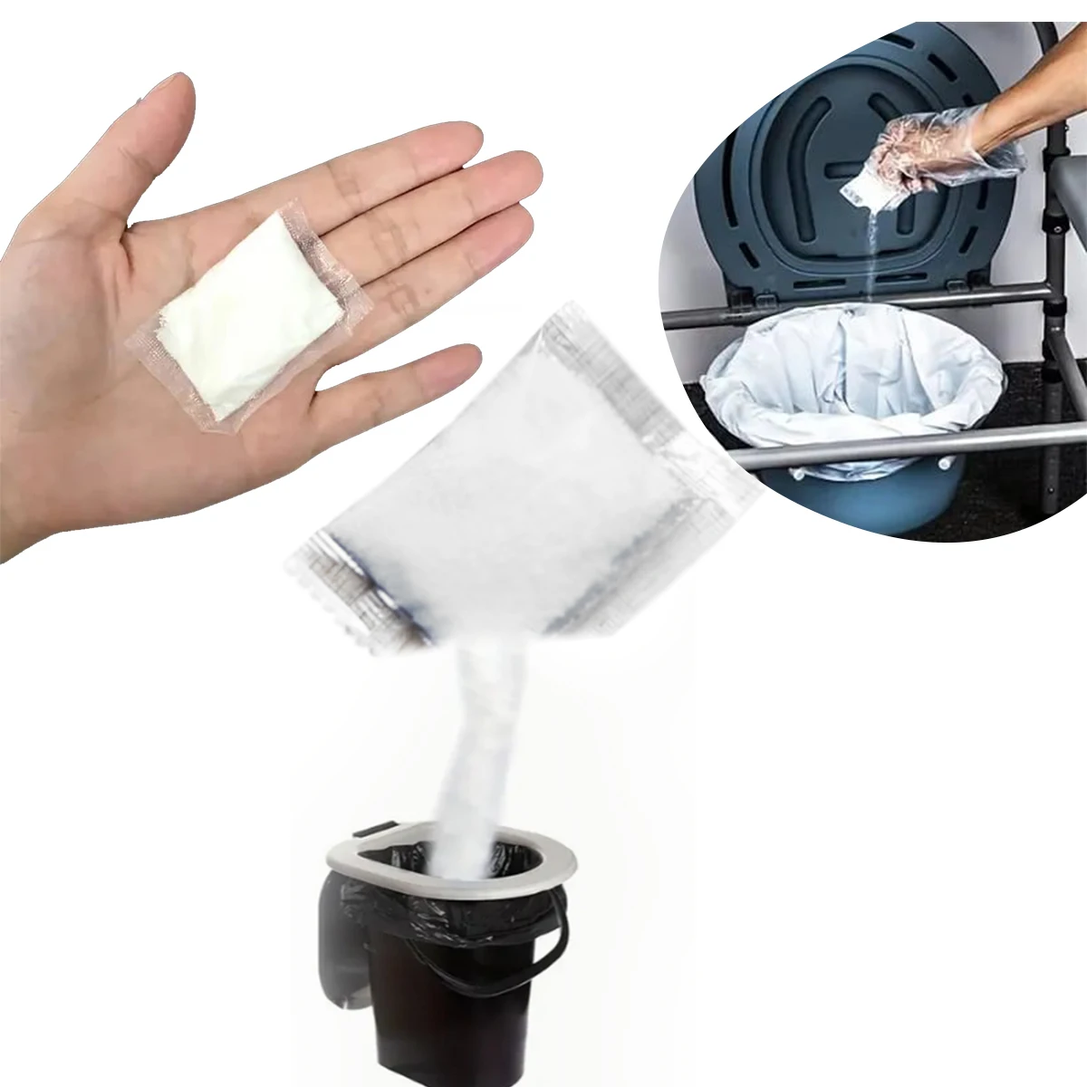 1 pack（6-7g）[Portable | Stool Absorbent]  of portable fast absorbing stool powder | portable stool gel, outdoor portable