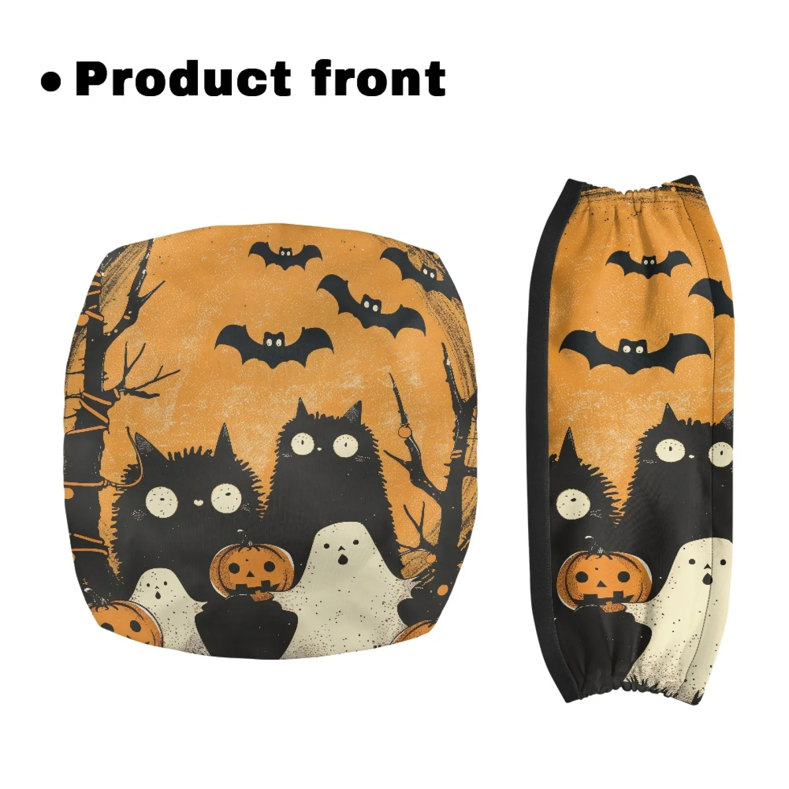Coloranimal Adjustable Machine Washable 2PCS Walker Seat Cover Replacement for Senior for Street Scenes Halloween Night Cats