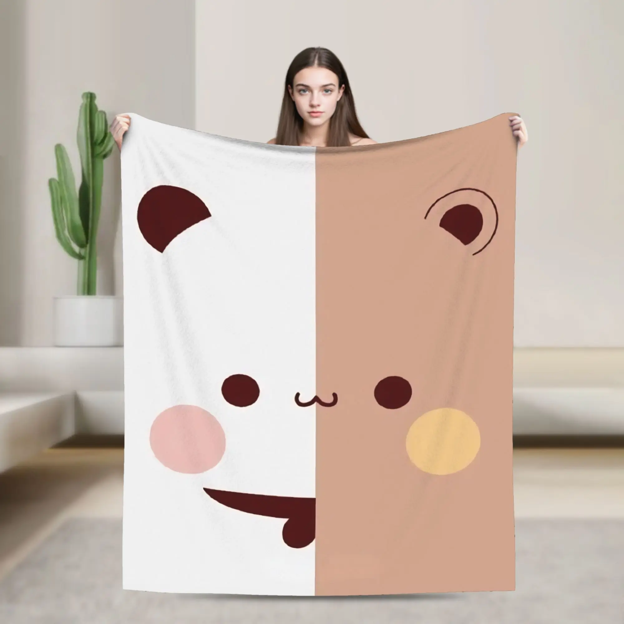 Cartoon Bubu Dudu Decken Fleece Sommer Bär Niedliche tragbare weiche Überwurfdecke für Sofa Couch Plüsch dünne Steppdecke