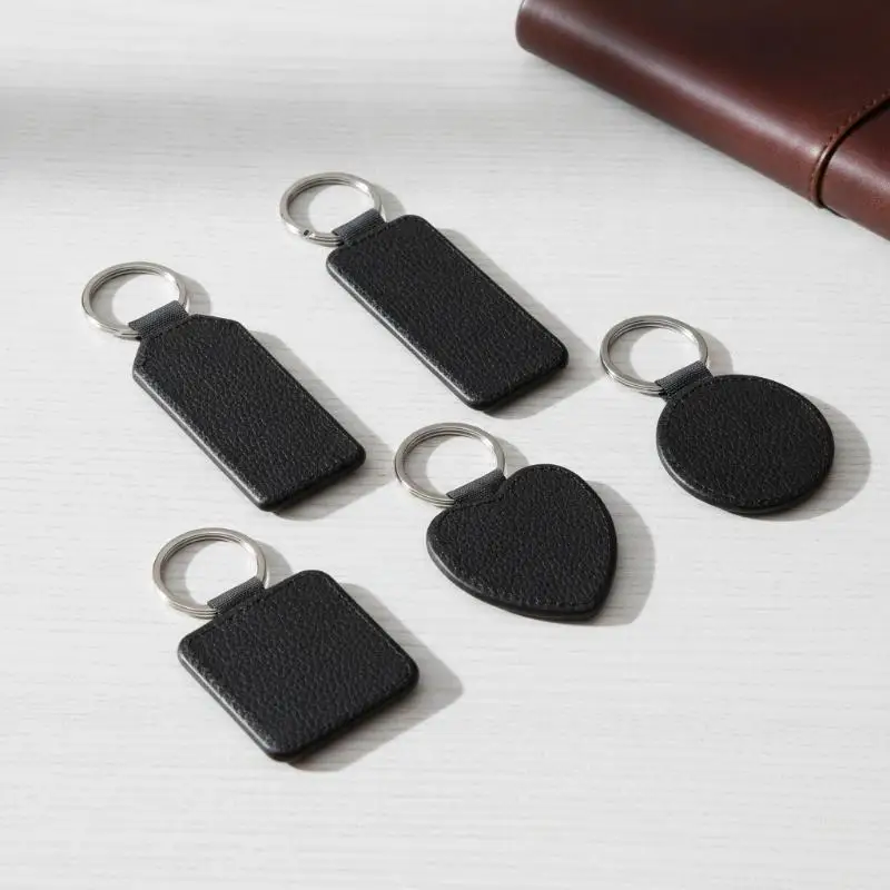 Sublimation Blanks DIY Heat Transfer Keyrings Waterproof PU Leather ID Tags for Luggage Backpack Name Marker