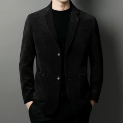 Men's High-Quality Corduroy Coat Autumn Winter Thick Velvet Casual Suit Jacket Handsome Ruffian Business Top Trend