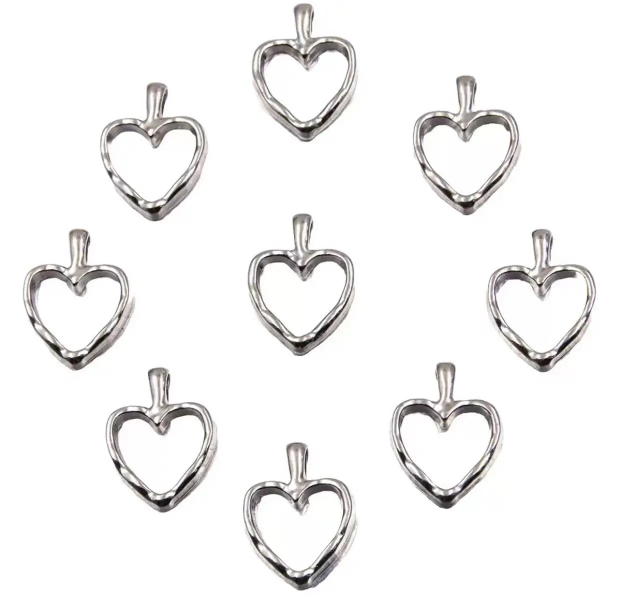 

10pcs 24*18mm Zinc Alloy metal hollow heart charms for DIY jewelry HW2940
