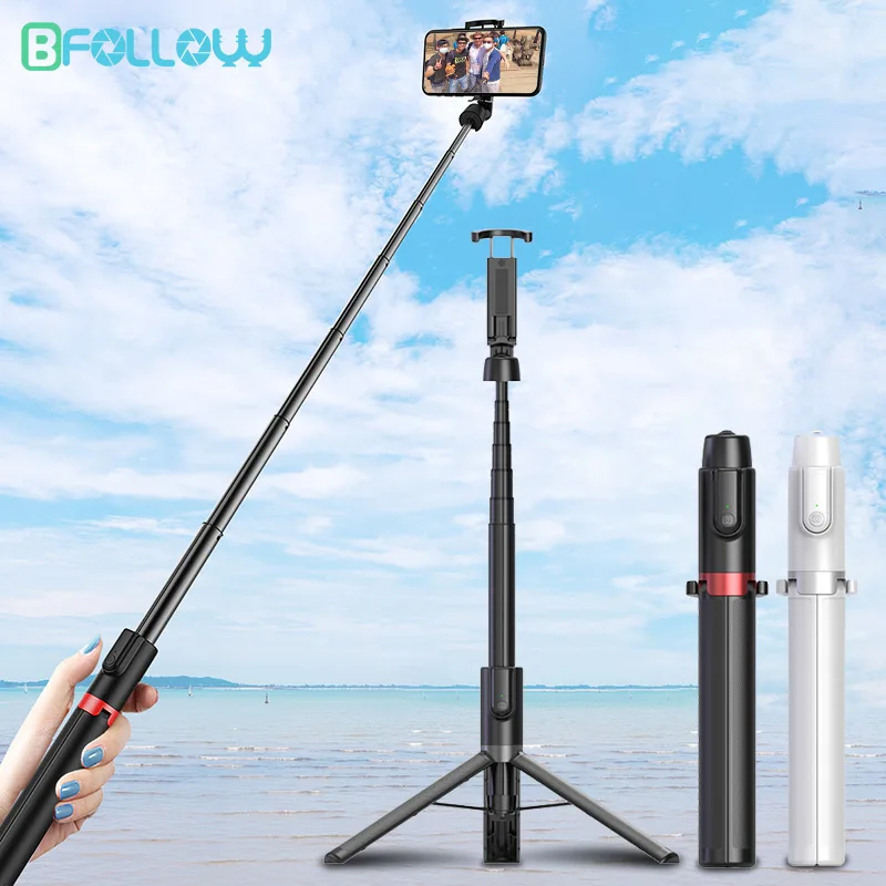 

BFOLLOW 130cm 51inch Long Selfie Stick 3 in 1 Tripod Wireless Bluetooth for Mobile Phone iPhone Huawei Samsung Xiaomi