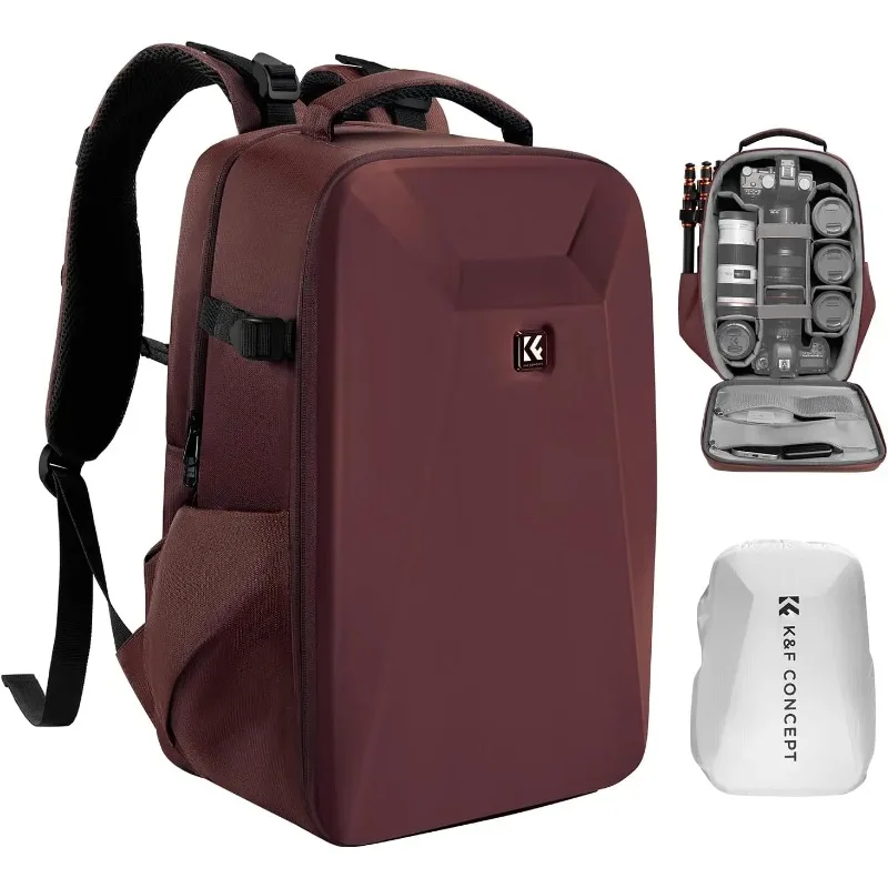 

Camera Backpack,Hardshell PhotographyCamera Bag with 15-15.6Inch Laptop Compartment Waterproof Hard Shell Camera Case Compatible