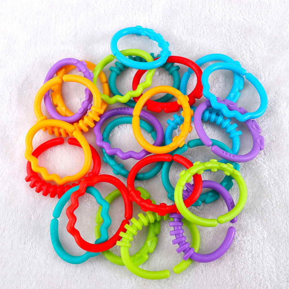 48 Pcs Teething Ring Grabbing Connecting Infant Comforting Toy Toddler Baby Rings Links