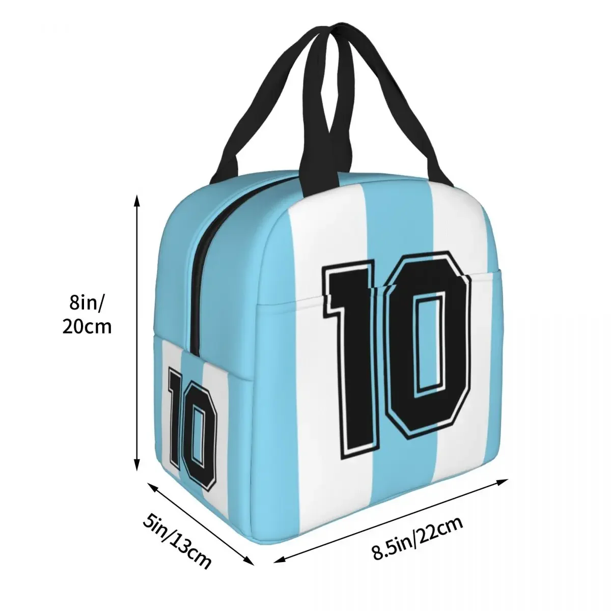 D10S Argentina 86 Insulated Lunch Bag Maradona Football Soccer 10 Rip Meal Container Thermal Bag Tote Lunch Box Work Travel