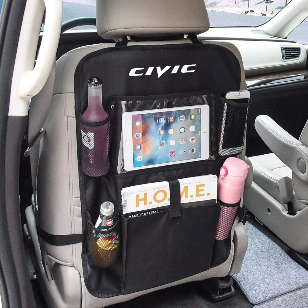 Multi Pockets Car Seat Back  Large Capacity Storage Bag Protector Anti-Kick For Honda Mugen Typer ACCORD Airwave Avancier Civic