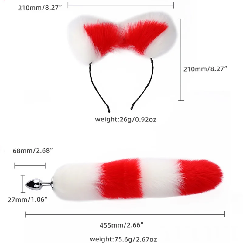 Kat Oor Vos Staart Anale Plug Set Anale Plug Hoofdbanden Set Erotische Seksspeeltjes Voor Mannen Vrouwen Koppels Schattig Volwassen Speelgoed Vos Staart Anale Plug