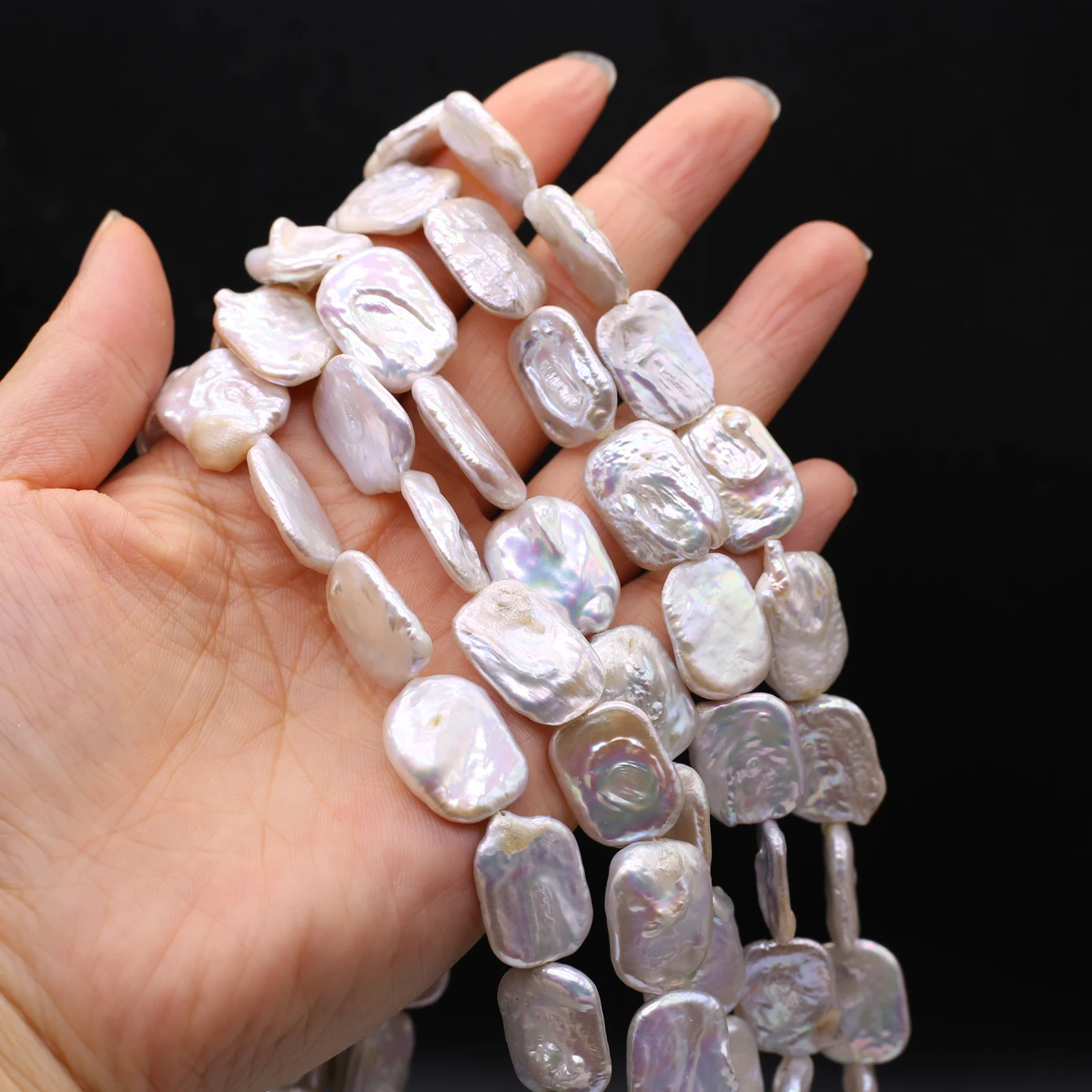 18x14mm quadratische natürliche Süßwasser perle Barock perle lose Distanz perlen für Schmuck herstellung liefert DIY Halskette Ohrring
