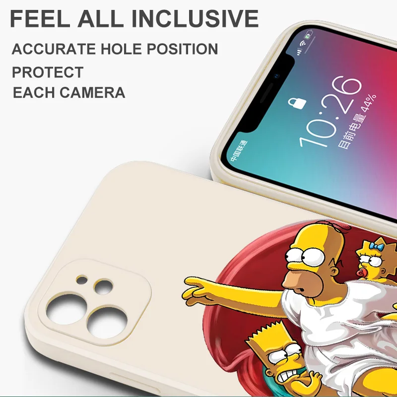Phone Case for Apple iPhone 11 12 13 Pro Max 16e 17 Air XR XS 7 8 16 14 15 Plus Soft Cover The Simpsons Cute view 3