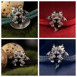 Vintage Red Rope for Men Women This Animal Year Dragon Bracelet Bangle Jewelry Accessories Pullable Adjust Handwoven Bracelet