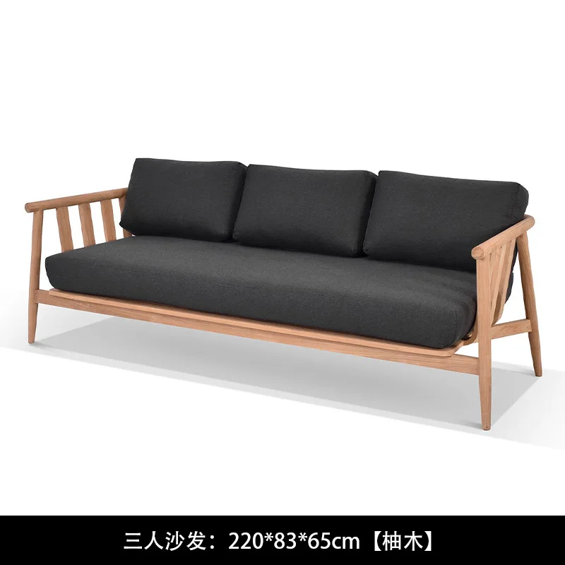 Outdoor teak sofa combination aluminum alloy villa B & B double single coffee table