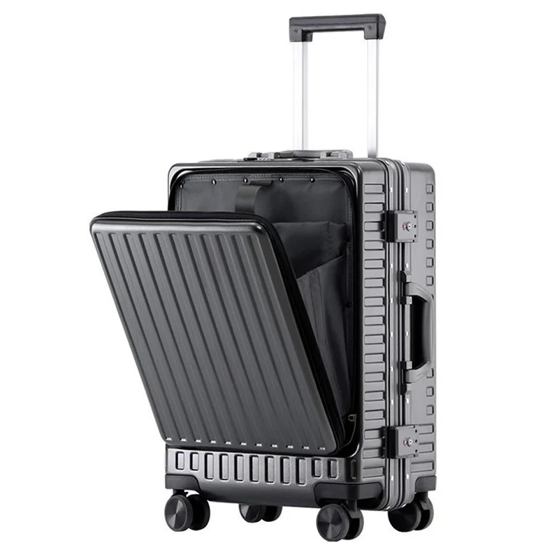 Travel Koffer Eendelig Dropshipping Front Vastmaken Trolley Case Wachtwoord Multifunctionele Instaptas Aluminium Frame Lugg