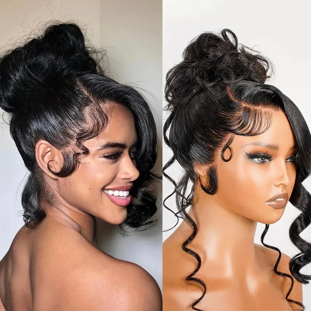 40 38INCH 360 Full Lace Invisible Drawstring Wig  Human Hair PrePlucked Body Water Wave 13x6 Hd Lace Frontal Wig Brazilian Hair For Black Women