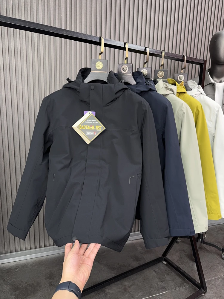 

Outdoor Men's Casual Fce Lined Jaet Autumn Winter Faion Urban Sle Long Sve Coat with Detachable Cap Thiened Warm